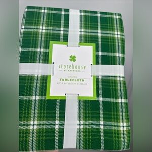 Storehouse St Patricks Day Oblong Green Tartan Plaid Tablecloth 60x84